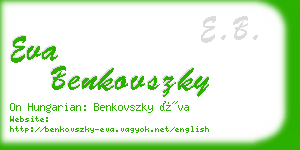 eva benkovszky business card